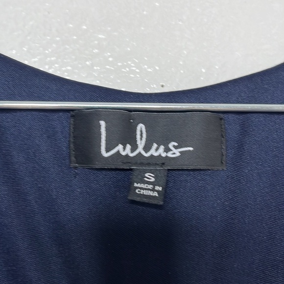 Lulu's Pink Navy Floral Cold Shoulder Long Sleeve Mini Dress Size Small - Picture 2 of 5